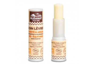 Baume à lèvres bio Beurre de Karité & Argan (fabriqué en France))