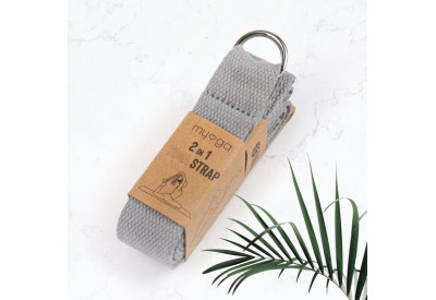 Sangle de yoga 2 en 1 grise