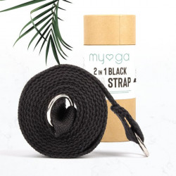 Sangle de yoga 2 en 1 noire