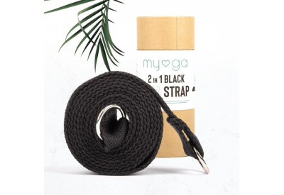 Sangle de yoga 2 en 1 noire