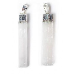 Sélénite blanche en pendentif